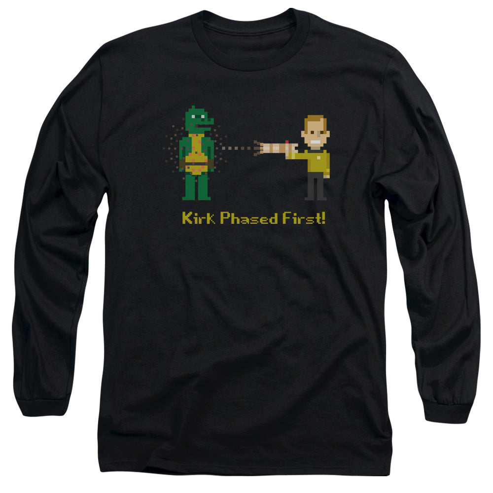 Star Trek - Kirk Phased First - Long Sleeve Adult 18/1 - Black T-shirt