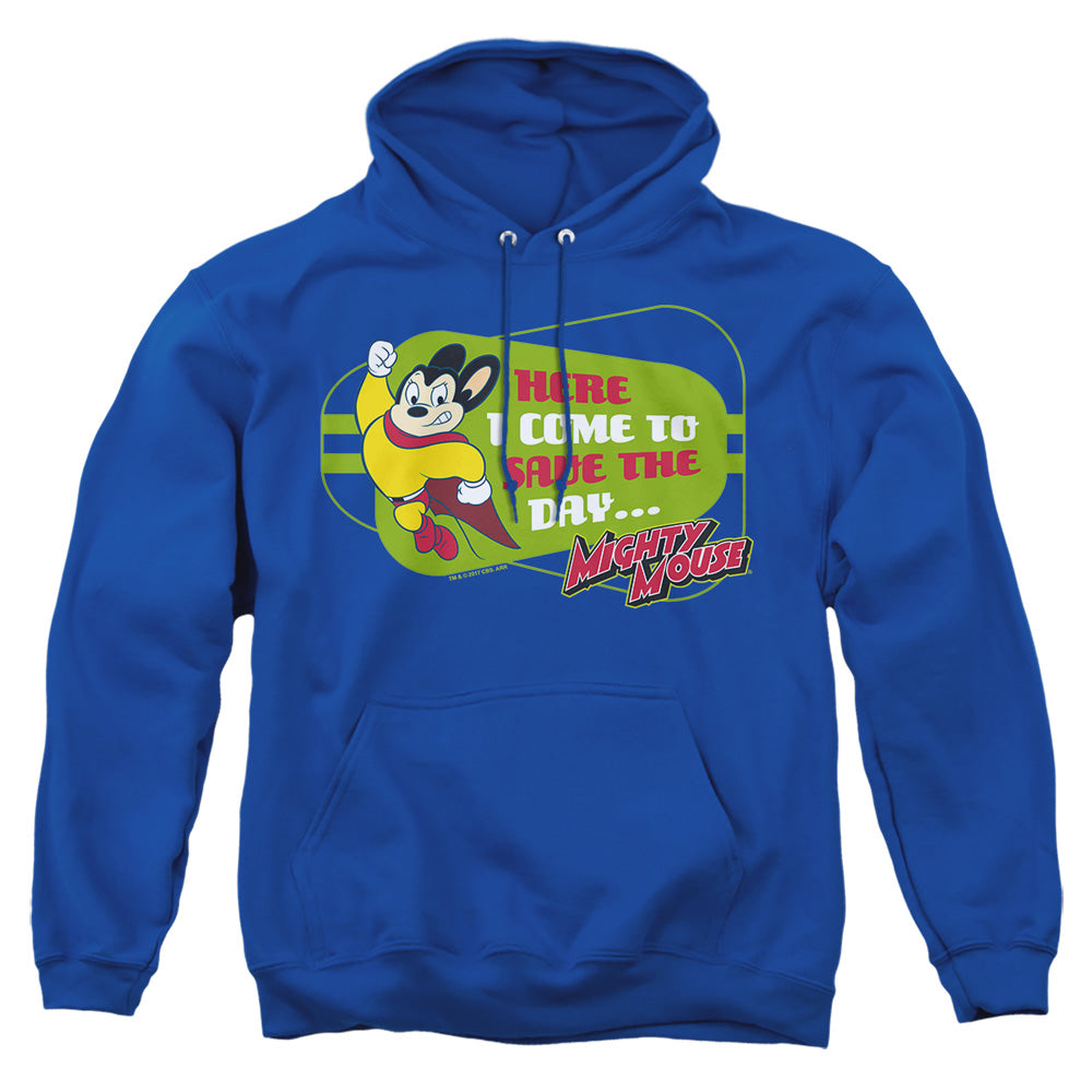 Mighty Mouse - Here I Come - Adult Pull-over Hoodie - Royal Blue