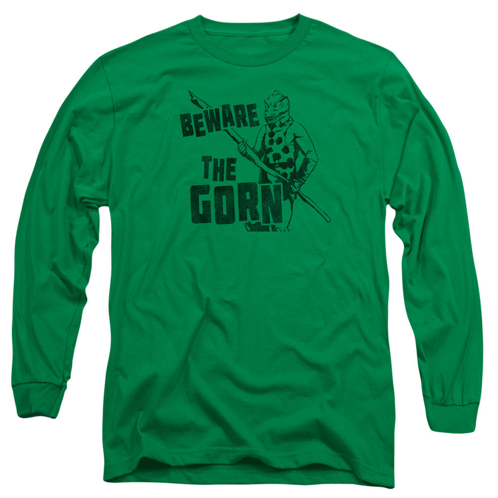 Star Trek - Beware The Gorn - Long Sleeve Adult 18/1 - Kelly Green T-shirt