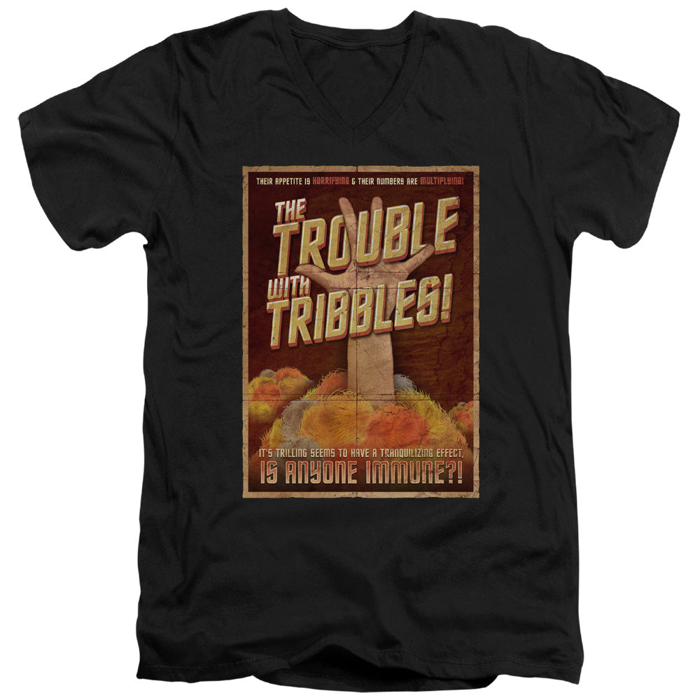 Star Trek - Tribbles: The Movie - Short Sleeve Adult V-neck - Black T-shirt
