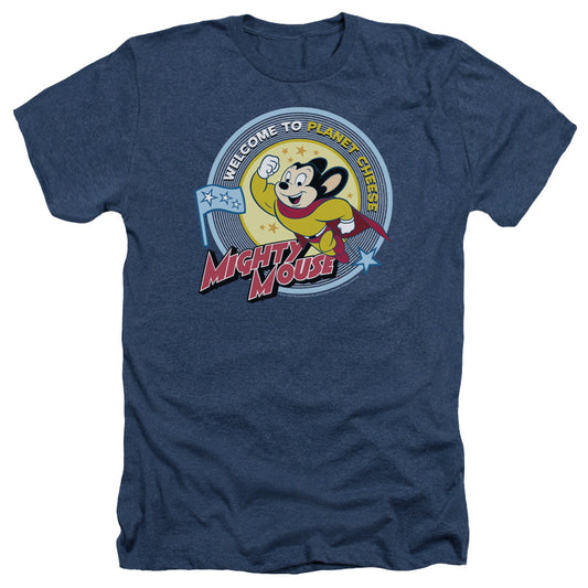 Mighty Mouse - Planet Cheese - Adult Heather - Navy