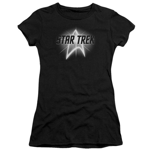Star Trek - Glow Logo - Short Sleeve Junior Sheer - Black T-shirt
