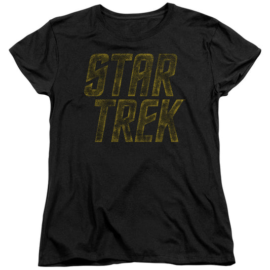 Star Trek - Distressed Logo - Short Sleeve Womens Tee - Black T-shirt
