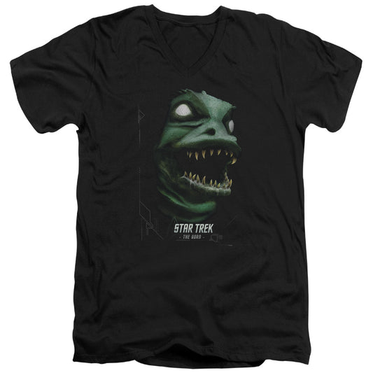 Star Trek - The Gorn - Short Sleeve Adult V-neck - Black T-shirt
