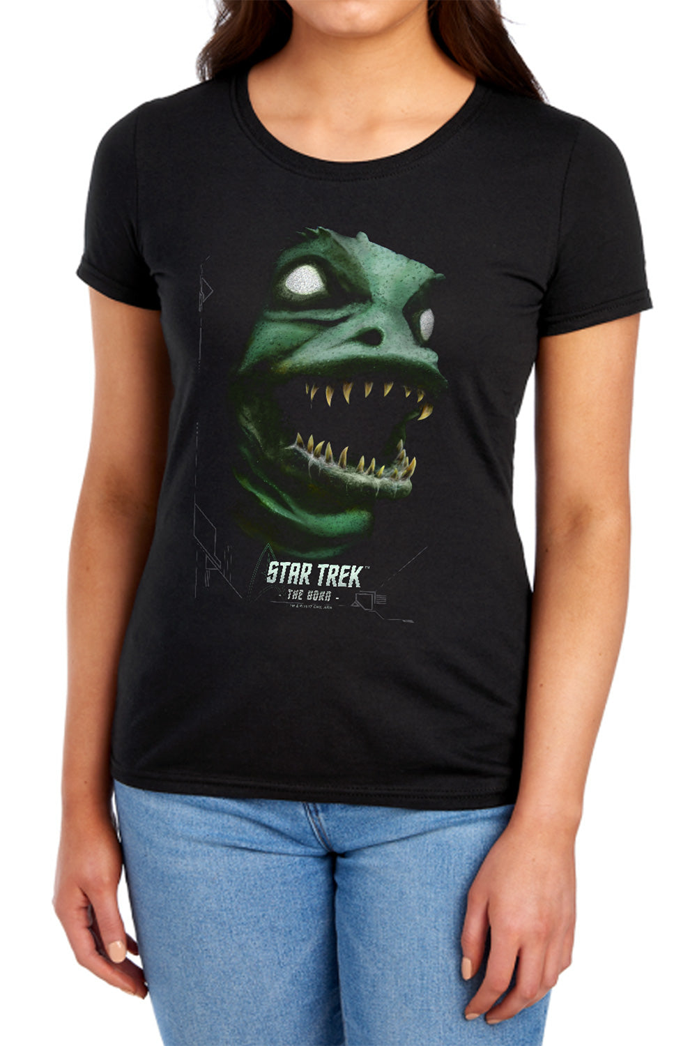 Star Trek - The Gorn - Short Sleeve Womens Tee - Black T-shirt