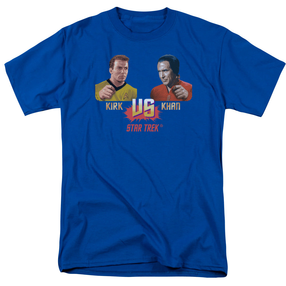 Star Trek - Kirk Vs Khan - Short Sleeve Adult 18/1 - Royal Blue T-shirt