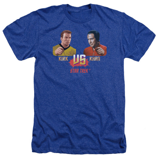 Star Trek - Kirk Vs Khan - Adult Heather - Royal Blue