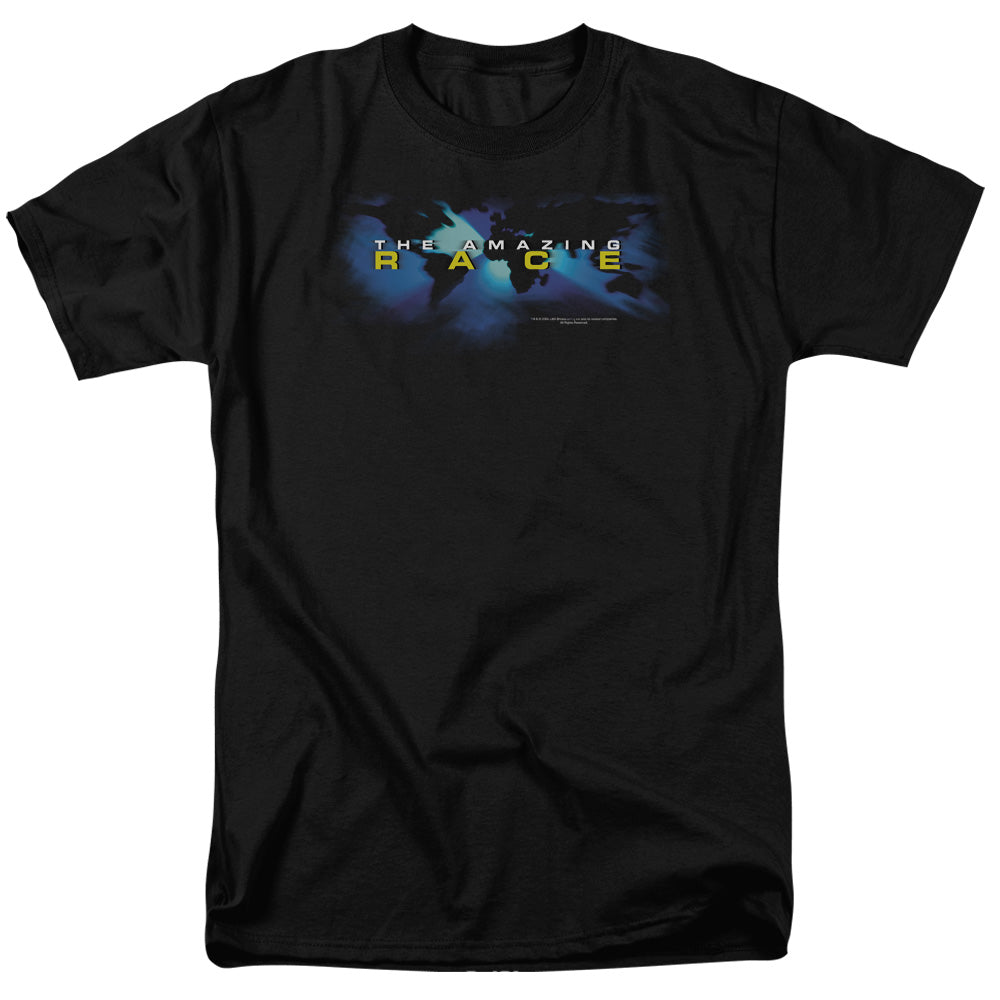 Amazing Race - Faded Globe - Short Sleeve Adult 18/1 - Black T-shirt