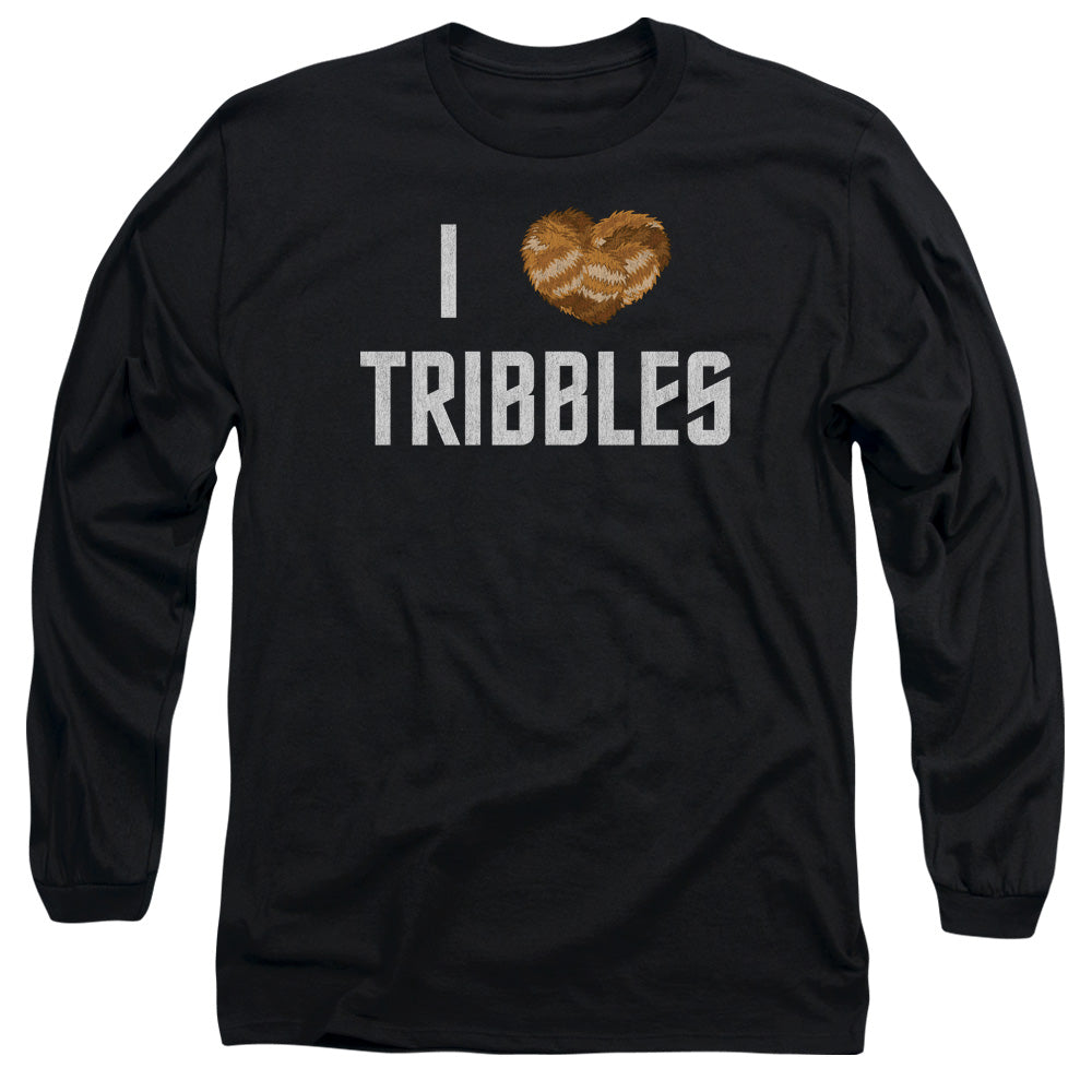 Star Trek - I Heart Tribbles - Long Sleeve Adult 18/1 - Black T-shirt