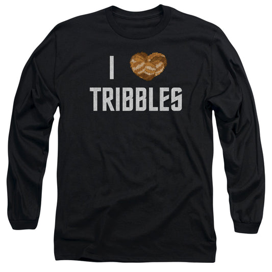Star Trek - I Heart Tribbles - Long Sleeve Adult 18/1 - Black T-shirt