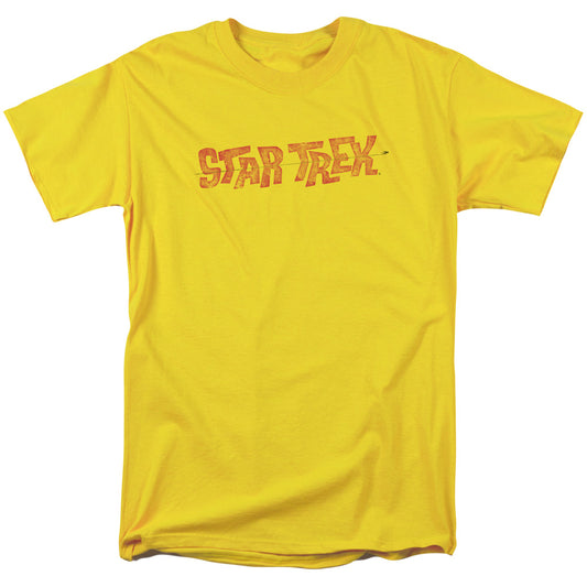 Star Trek - Distressed Comic Logo - Short Sleeve Adult 18/1 - Yellow T-shirt