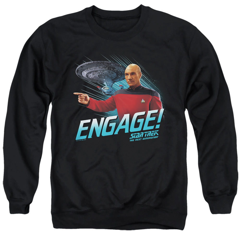 Star Trek - Engage - Adult Crewneck Sweatshirt - Black
