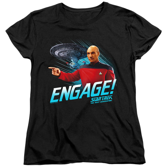 Star Trek - Engage - Short Sleeve Womens Tee - Black T-shirt