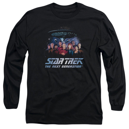 Star Trek - Space Group - Long Sleeve Adult 18/1 - Black T-shirt