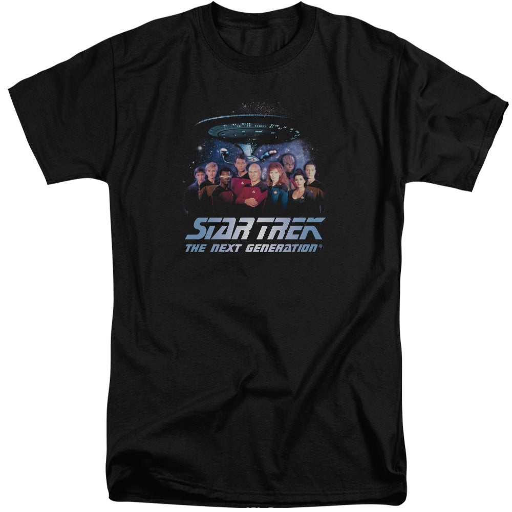 Star Trek - Space Group - Short Sleeve Adult Tall - Black T-shirt