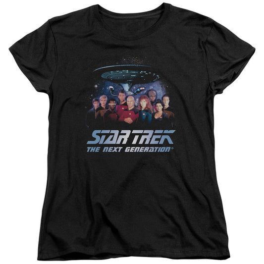 STAR TREK SPACE GROUP - S/S WOMENS TEE - BLACK T-Shirt