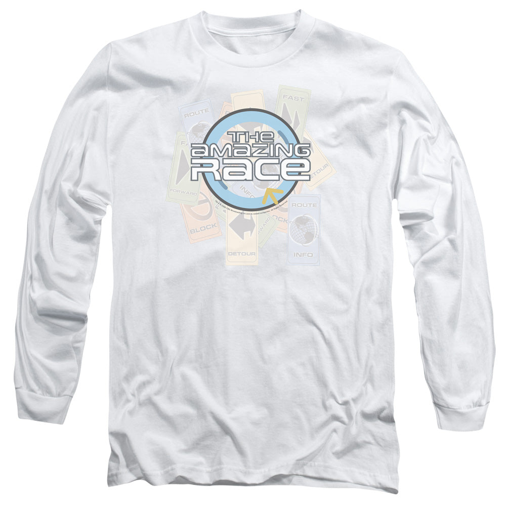 Amazing Race - The Race - Long Sleeve Adult 18/1 - White T-shirt