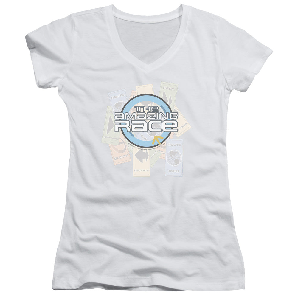 Amazing Race - The Race - Junior V-neck - White
