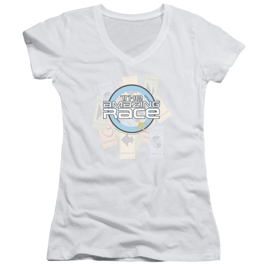 Amazing Race - The Race - Junior V-neck - White