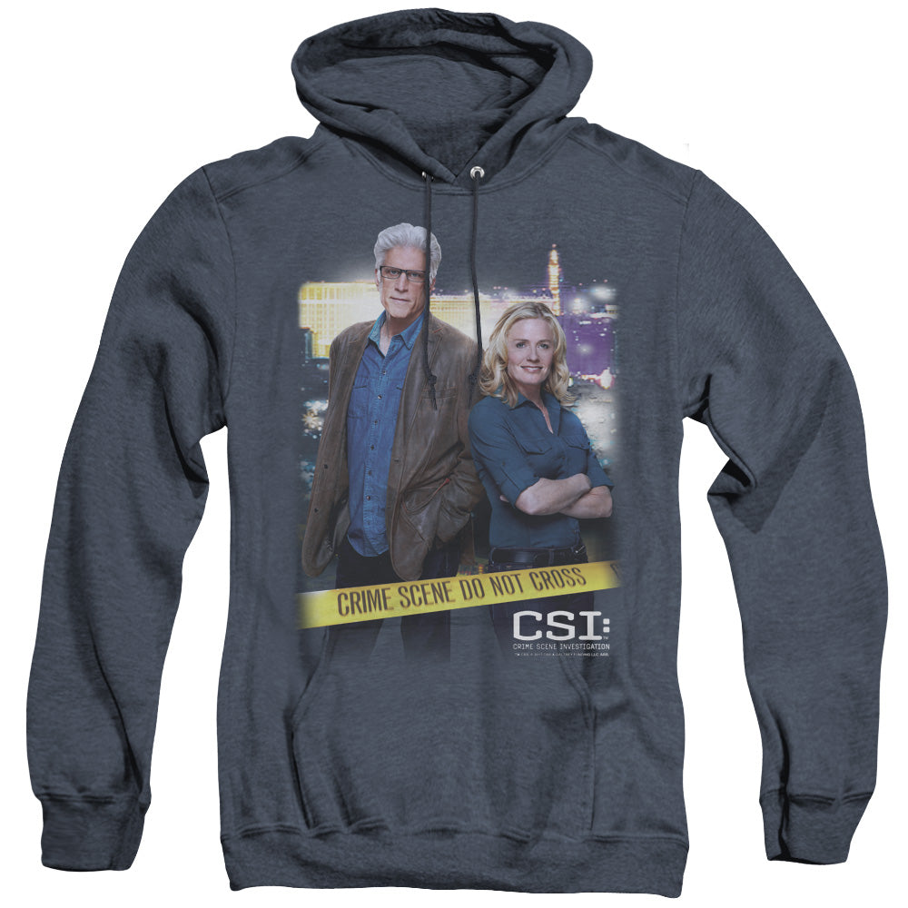 Csi - Do Not Cross - Adult Heather Hoodie - Navy