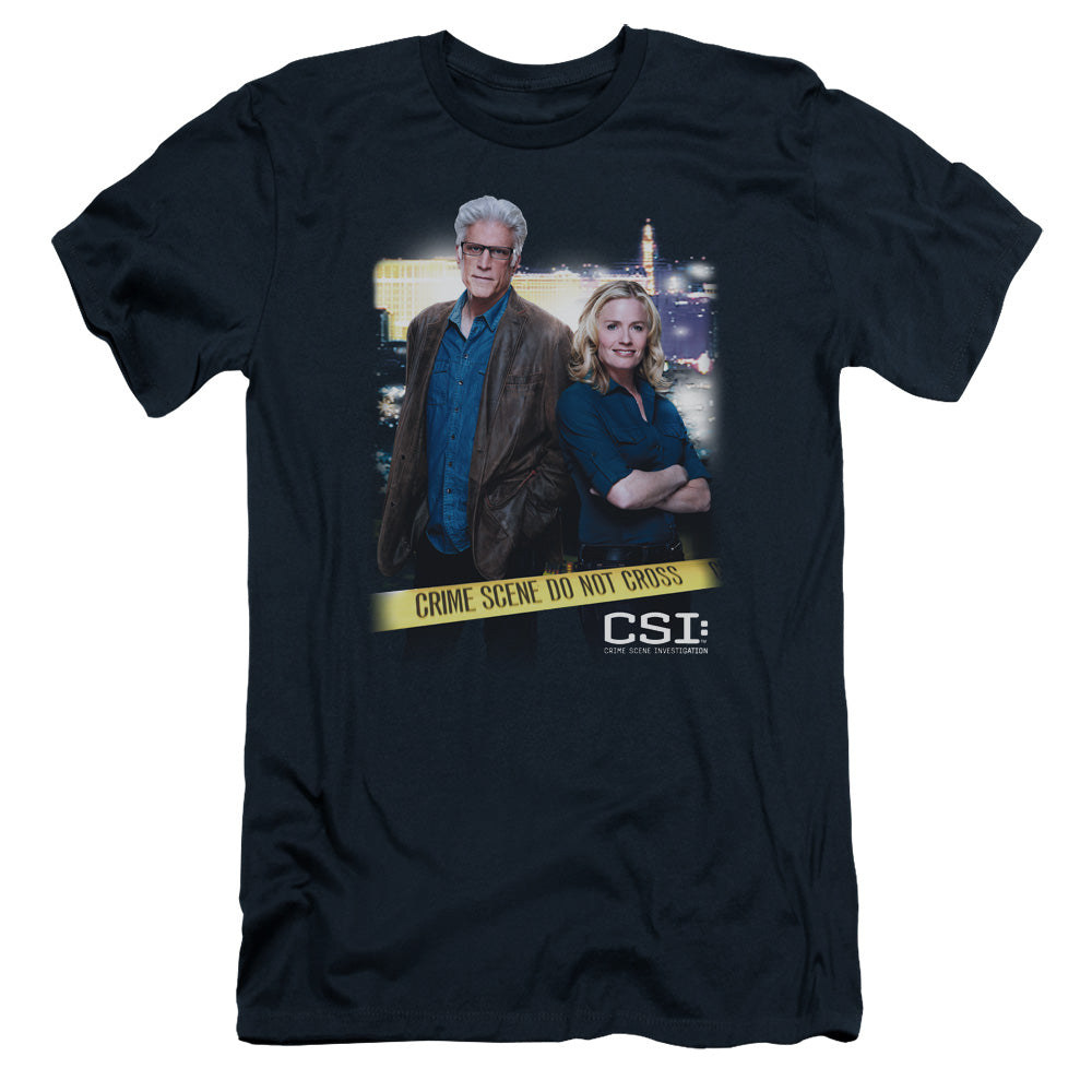 Csi - Do Not Cross - Short Sleeve Adult 30/1 - Navy T-shirt