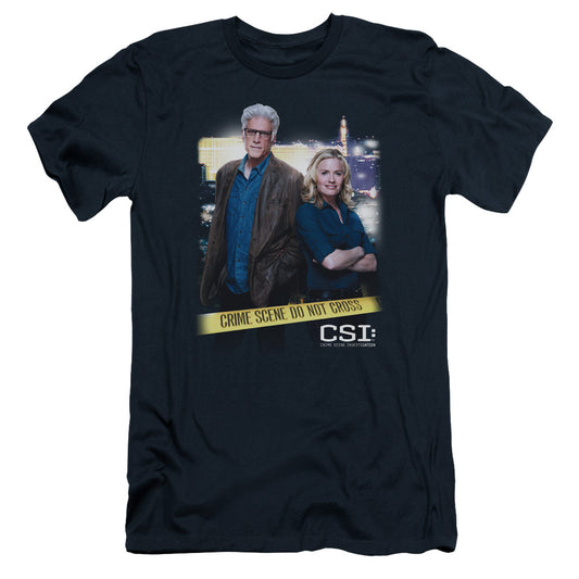 Csi - Do Not Cross - Short Sleeve Adult 30/1 - Navy T-shirt