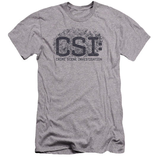 Csi - Distressed Logo-premuim Canvas Adult Slim Fit 30/1 - Athletic Heather