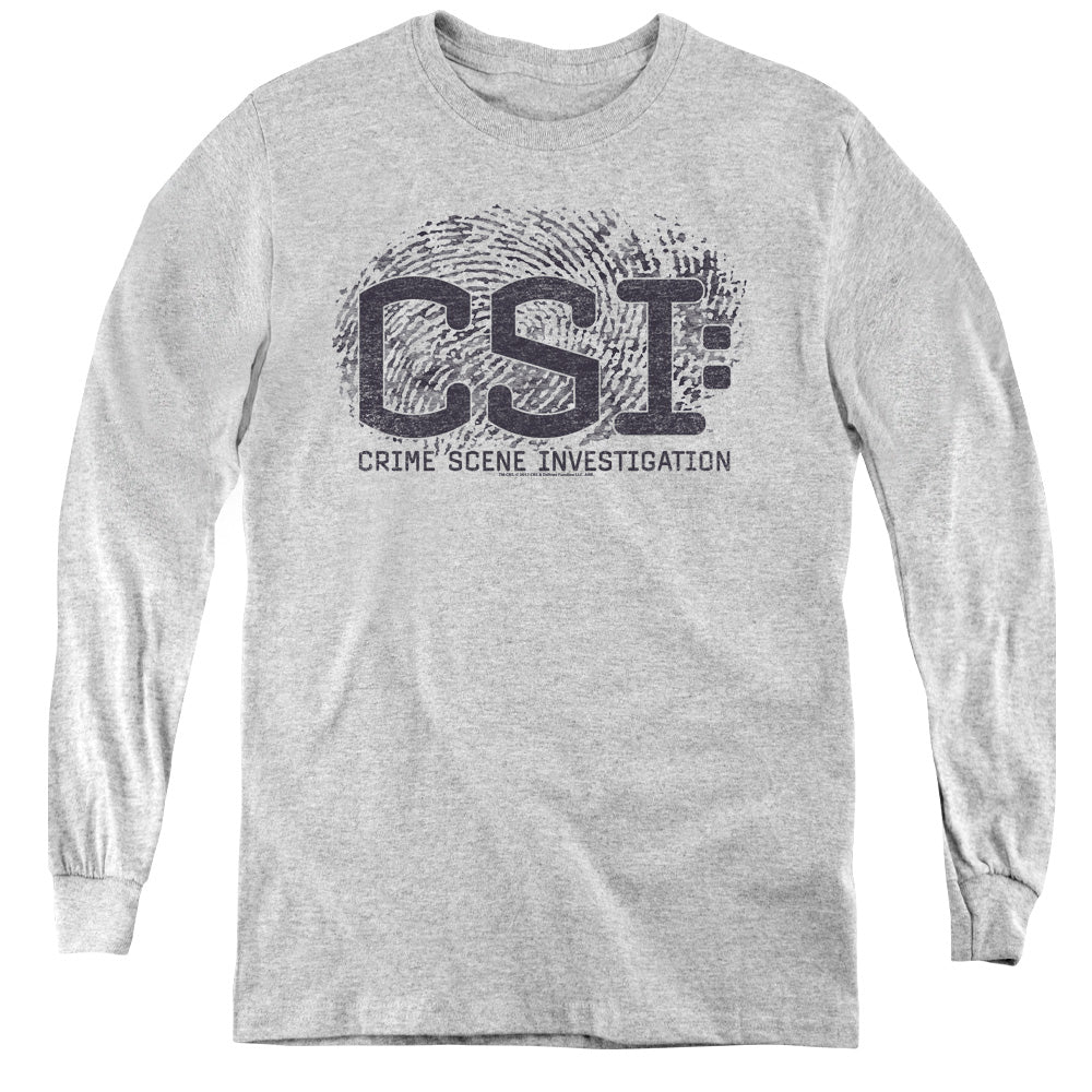 Csi Distressed Logo - Youth Long Sleeve Tee - Athletic Heather