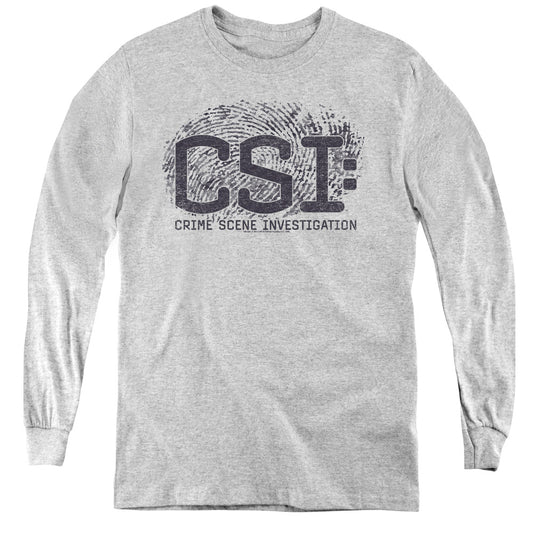 Csi Distressed Logo - Youth Long Sleeve Tee - Athletic Heather