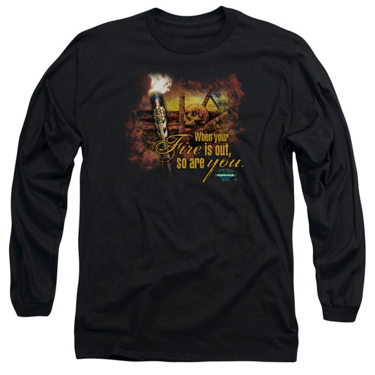 Survivor - Fires Out - Long Sleeve Adult 18/1 - Black T-shirt