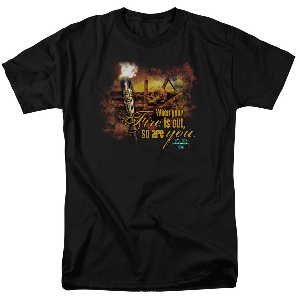 Survivor - Fires Out - Short Sleeve Adult 18/1 - Black T-shirt