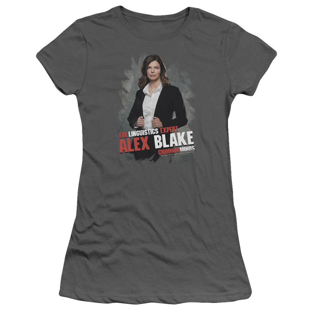 Criminal Minds - Alex Blake - Short Sleeve Junior Sheer - Charcoal T-shirt