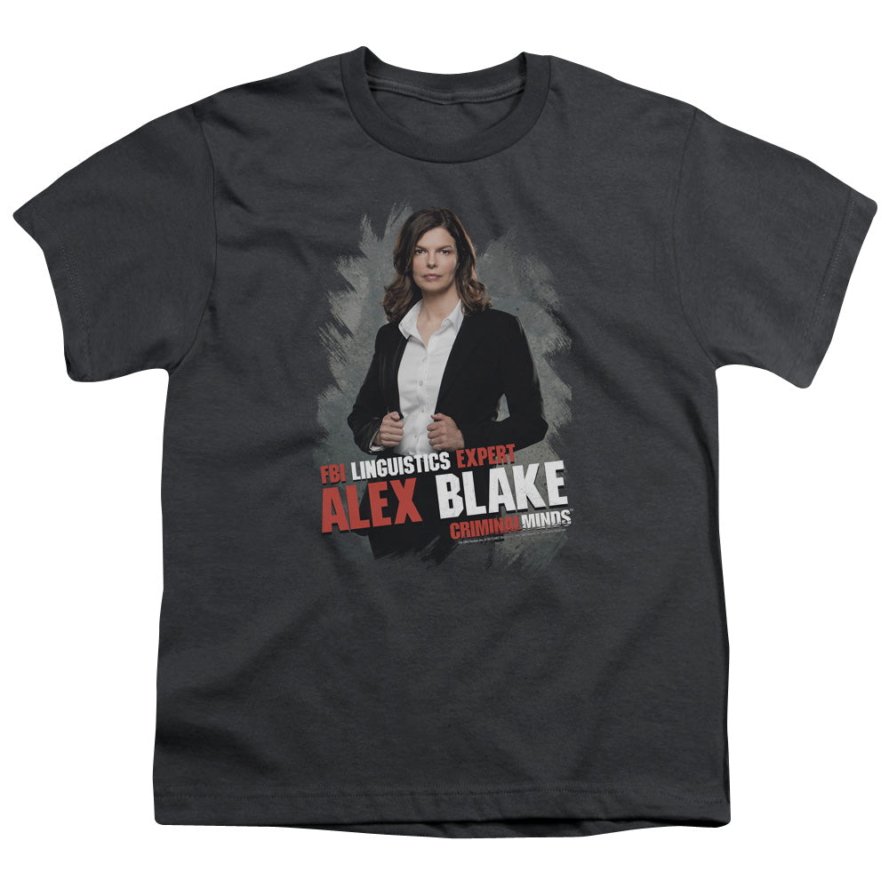 Criminal Minds - Alex Blake - Short Sleeve Youth 18/1 - Charcoal T-shirt