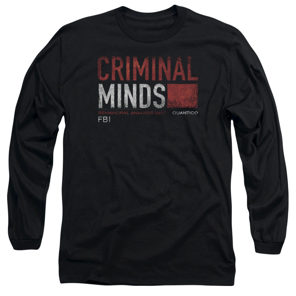 Criminal Minds - Title Card - Long Sleeve Adult 18/1 - Black T-shirt