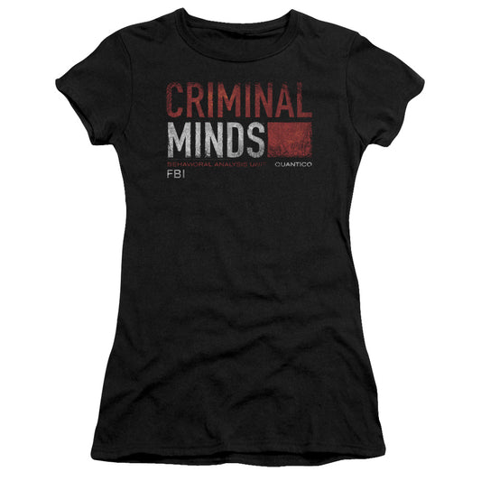 Criminal Minds - Title Card - Short Sleeve Junior Sheer - Black T-shirt