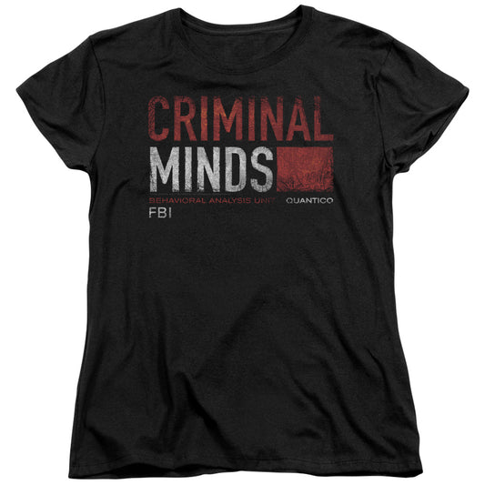 Criminal Minds - Title Card - Short Sleeve Womens Tee - Black T-shirt