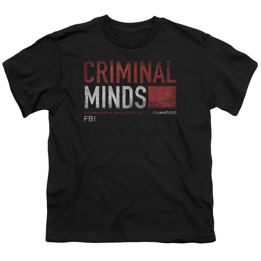 Criminal Minds - Title Card - Short Sleeve Youth 18/1 - Black T-shirt