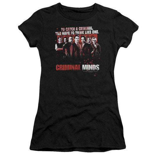 Criminal Minds - Think Like One - Short Sleeve Junior Sheer - Black T-shirt