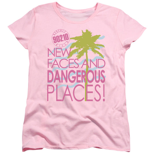 90210 - Tagline - Short Sleeve Womens Tee - Pink T-shirt