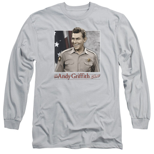 Andy Griffith - All American - Long Sleeve Adult 18/1 - Silver T-shirt