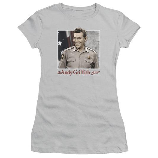 Andy Griffith - All American - Short Sleeve Junior Sheer - Silver T-shirt