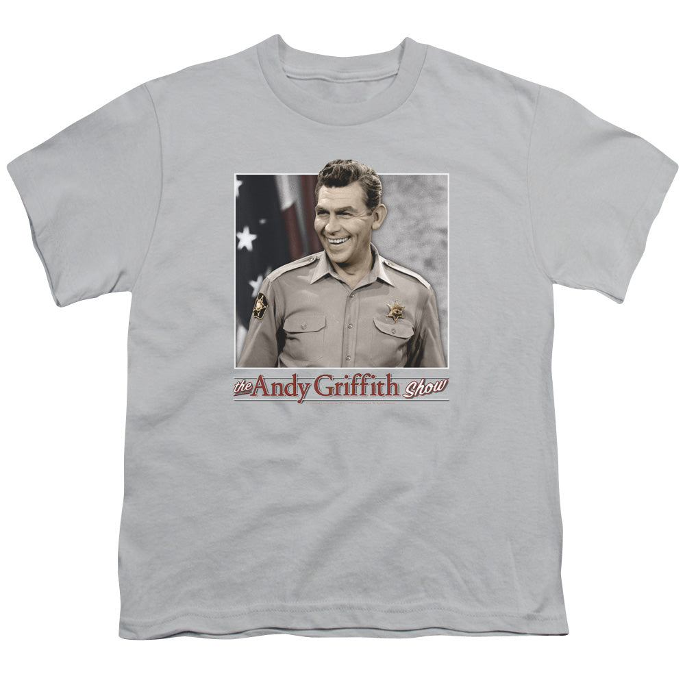 Andy Griffith - All American - Short Sleeve Youth 18/1 - Silver T-shirt