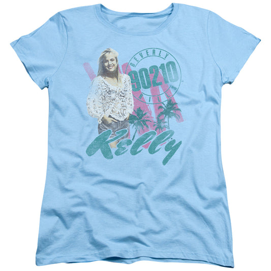 90210 - Kelly Vintage - Short Sleeve Womens Tee - Light Blue T-shirt