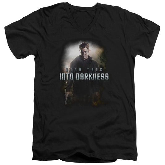 Star Trek - Darkness Kirk - Short Sleeve Adult V-neck - Black T-shirt