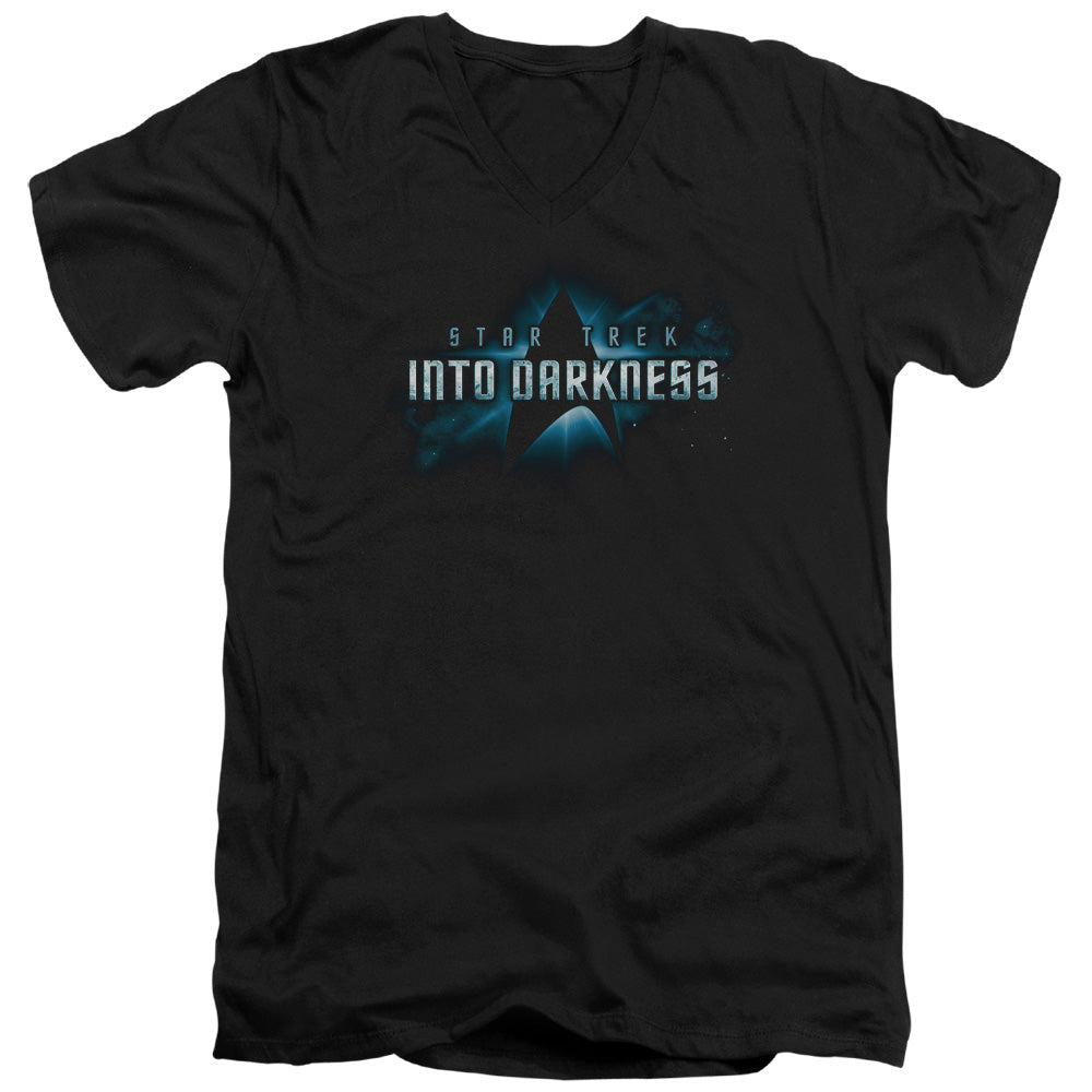 Star Trek - Into Darkness Logo - Short Sleeve Adult V-neck - Black T-shirt
