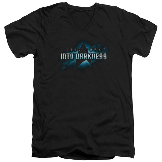 Star Trek - Into Darkness Logo - Short Sleeve Adult V-neck - Black T-shirt