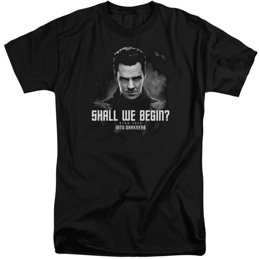 Star Trek - Shall We Begin - Short Sleeve Adult Tall - Black T-shirt