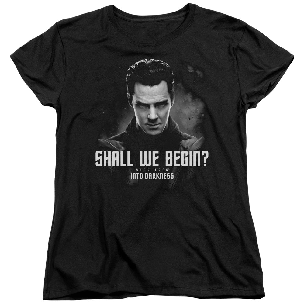 Star Trek - Shall We Begin - Short Sleeve Womens Tee - Black T-shirt