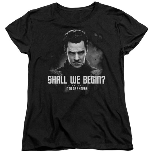 Star Trek - Shall We Begin - Short Sleeve Womens Tee - Black T-shirt