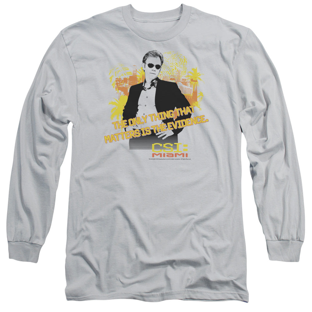 Csi Miami - Hand On Hips - Long Sleeve Adult 18/1 - Silver T-shirt